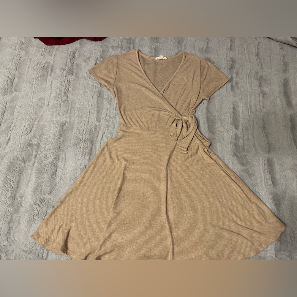 Women’s nude/tan Wrap-Around Tie side dress